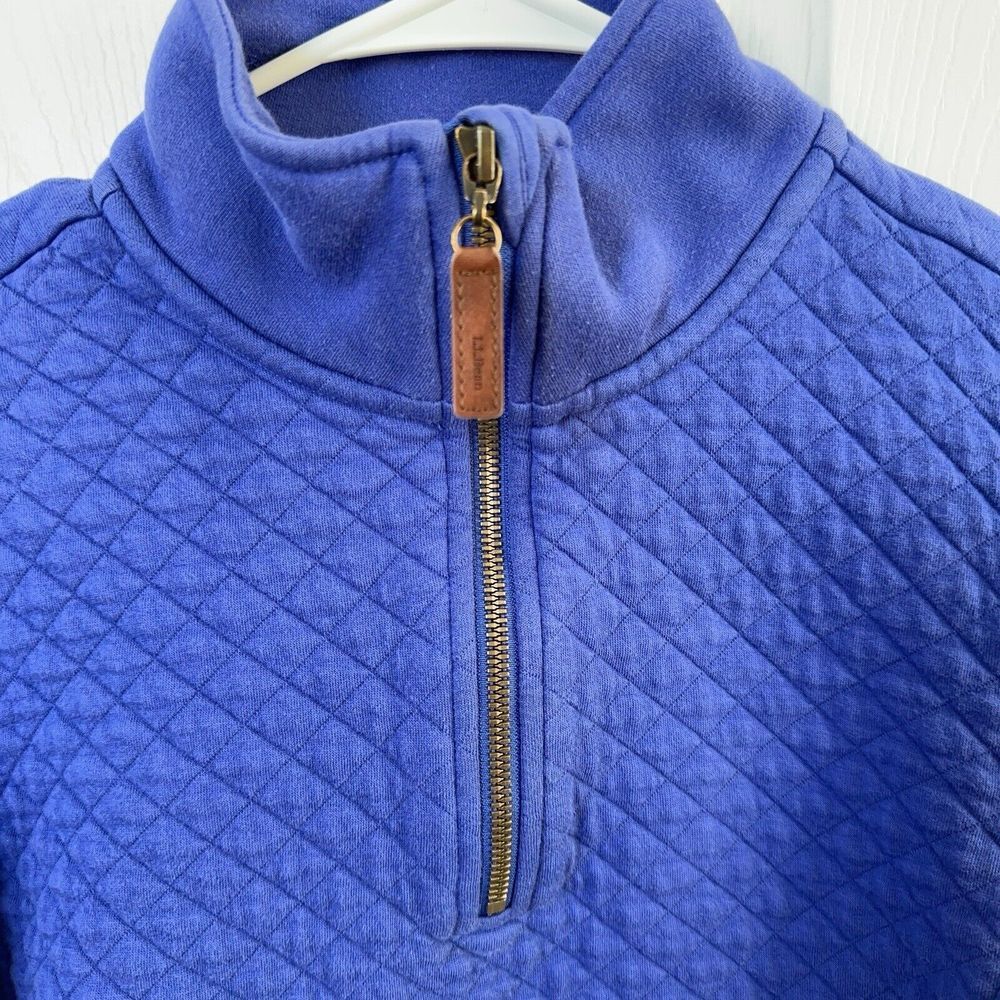 LL Bean Sweatshirt Womens XS Purple 1/4 Zip Pullover Quilted Kangaroo Pocket - Picture 3 of 10